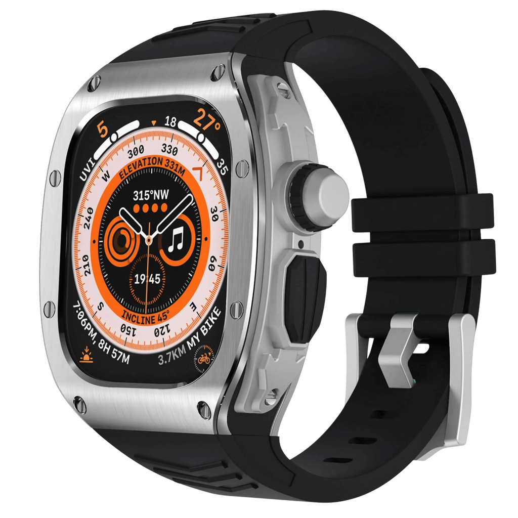 Rustfritt stål-etui og silikonrem for Apple Watch Ultra