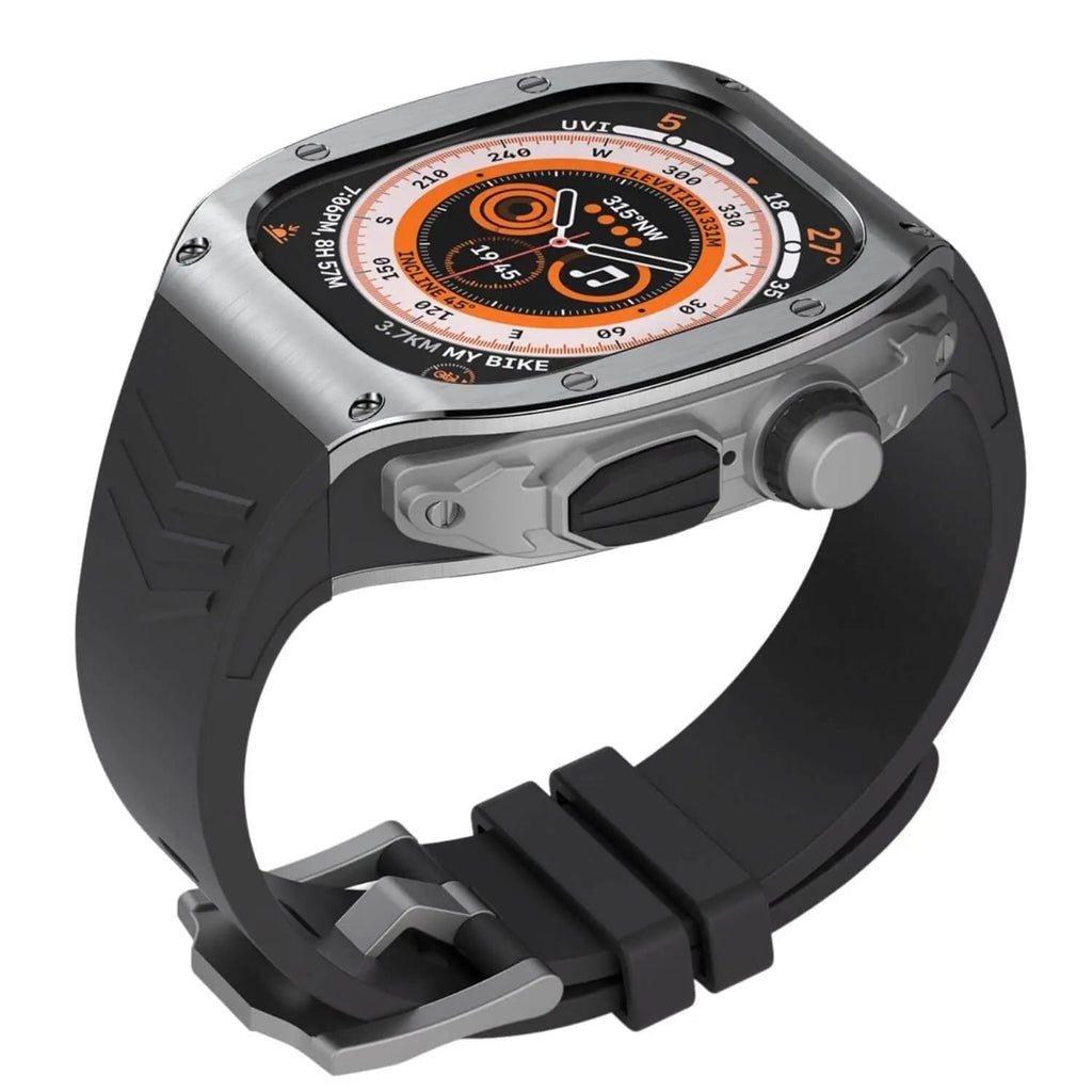 Rustfritt stål-etui og silikonrem for Apple Watch Ultra