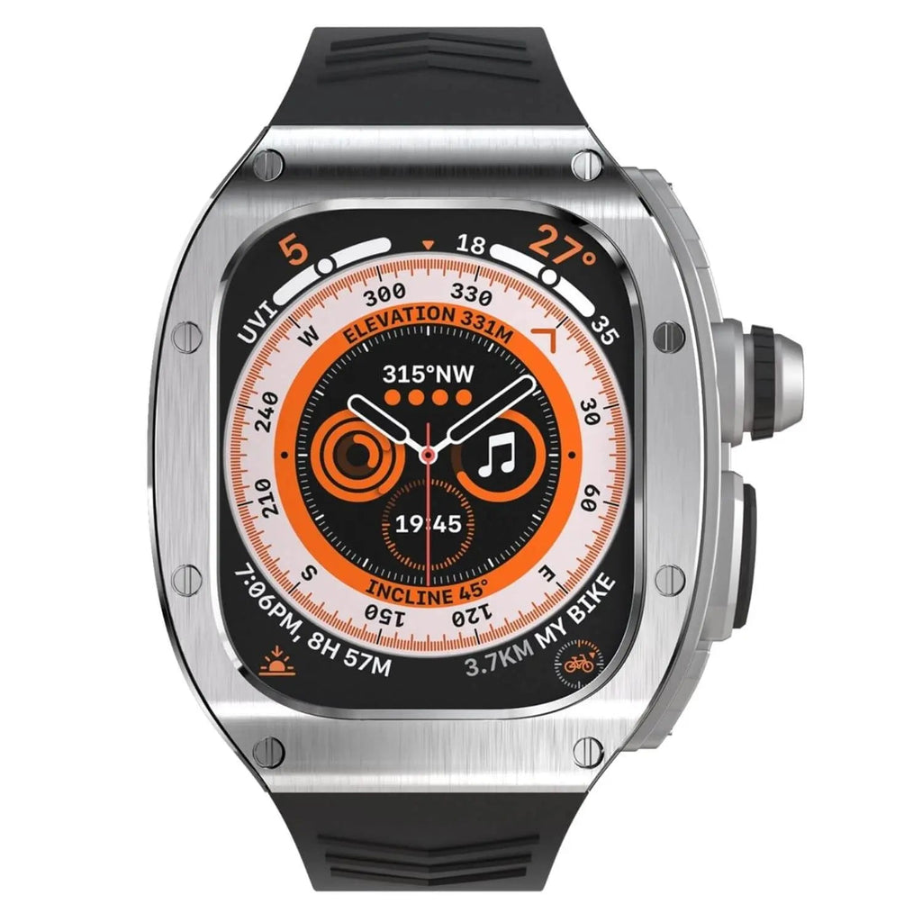 Rustfritt stål-etui og silikonrem for Apple Watch Ultra