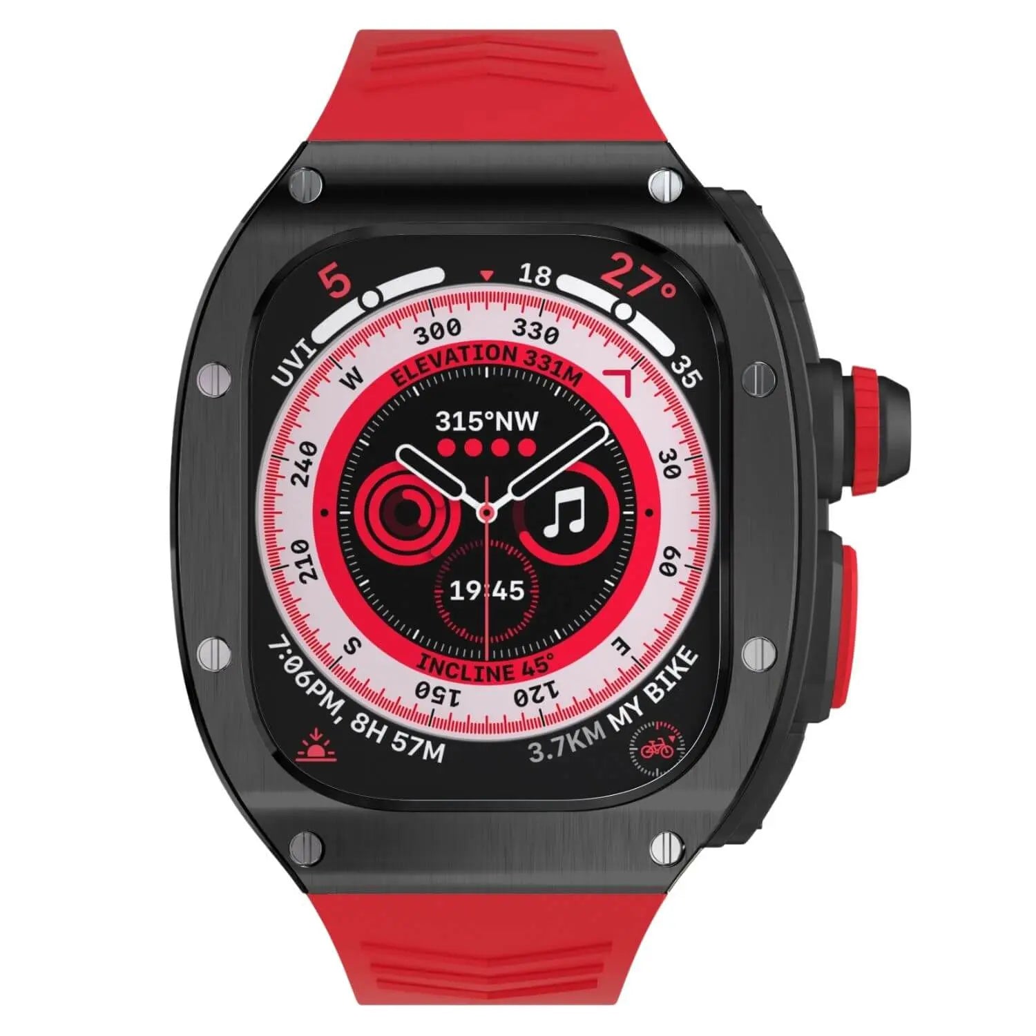 Rustfritt stål-etui og silikonrem for Apple Watch Ultra