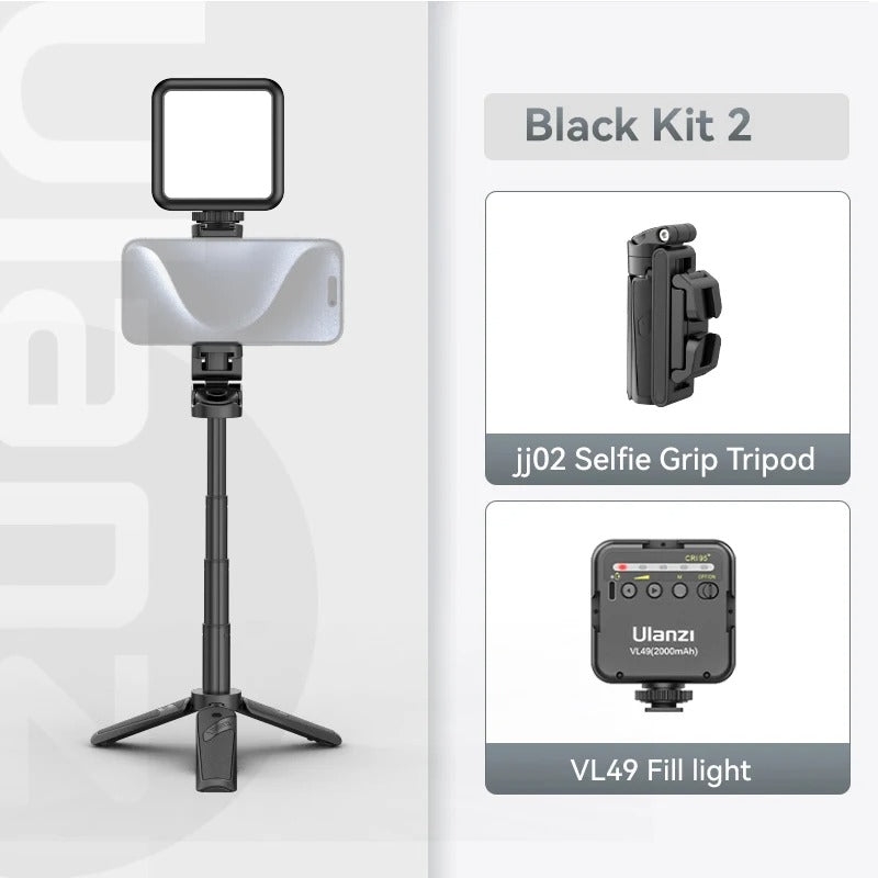 Bluetooth selfie tyč s tripodem – 4-sekční roztažitelná otočná rukojeť pro stabilní snímky