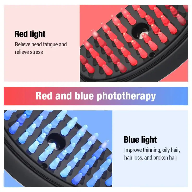 Red & Blue Light Hair Brush for Hair Growth