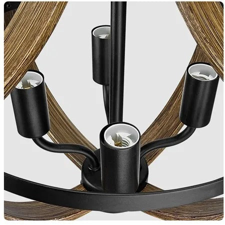 Astrahaven Farmhouse Chandelier With Iron Finish And Adjustable Chain