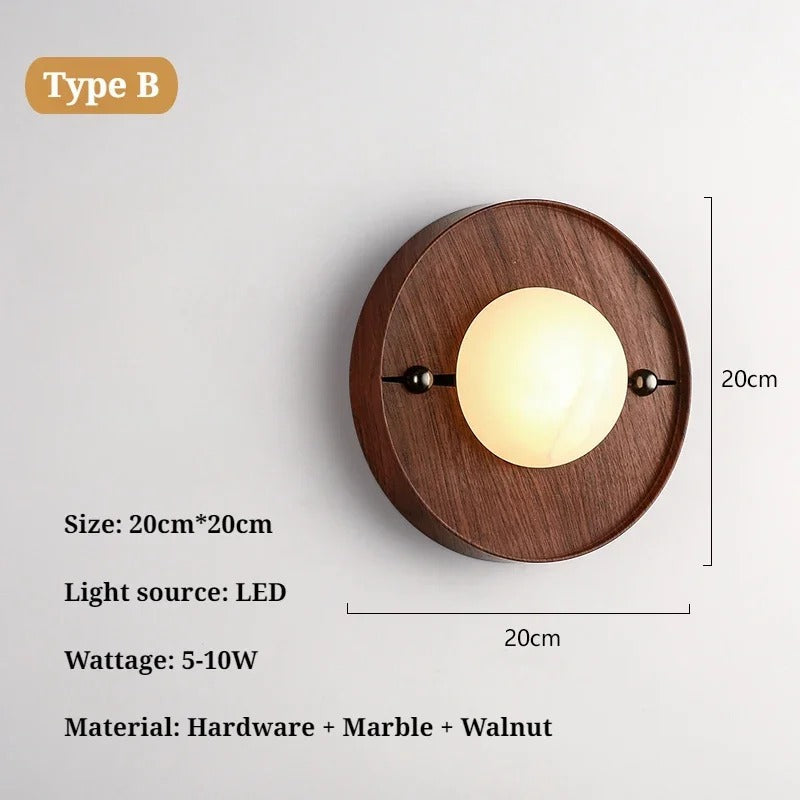 Nyra | Walnut Arch LED Wall Light For Modern Interiors
