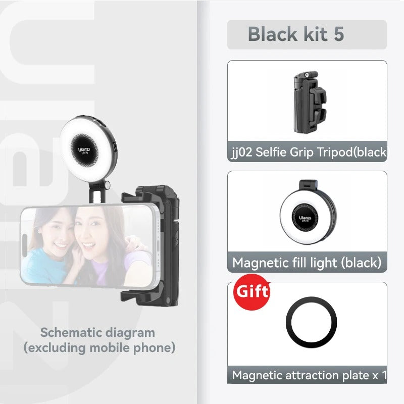 Bluetooth selfie tyč s tripodem – 4-sekční roztažitelná otočná rukojeť pro stabilní snímky