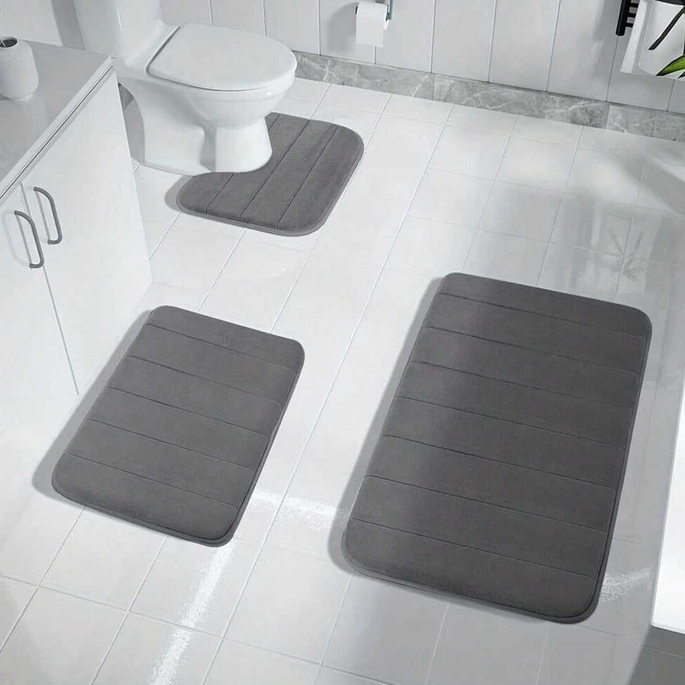 Memory Foam Non Slip Bath Mat - 3pcs Set