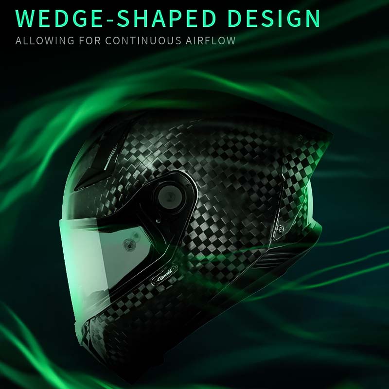 Lehká karbonová přilba na motorku AH018 s celotvářovým krytem - schváleno DOT a ECE