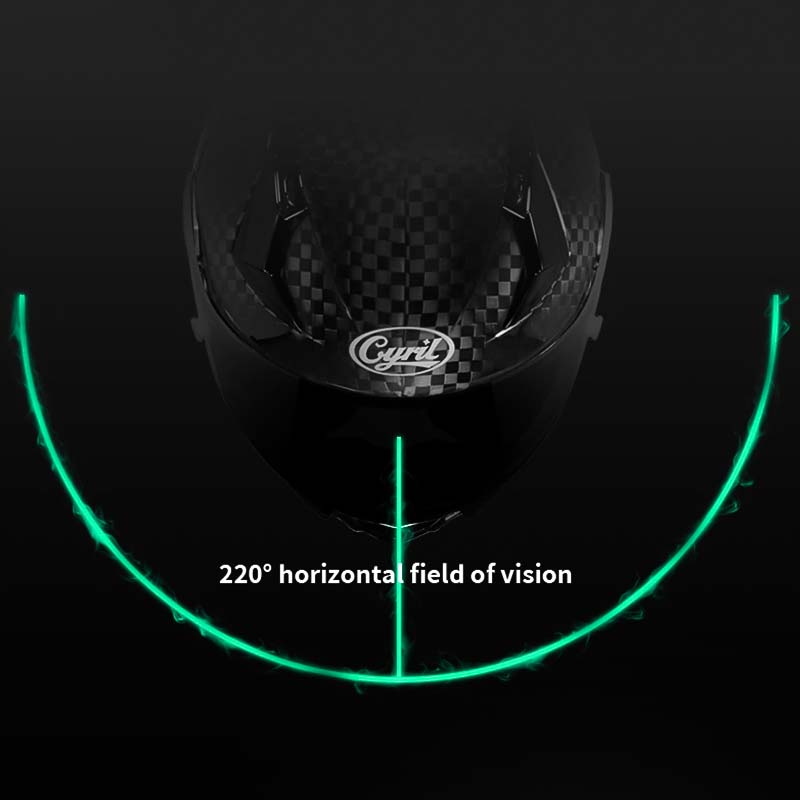 Lehká karbonová přilba na motorku AH018 s celotvářovým krytem - schváleno DOT a ECE