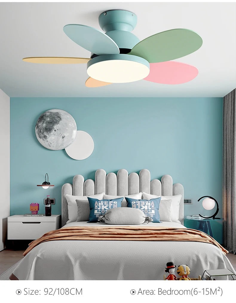 AuroraNova Ceiling Fan with Multicolored Blades and 60W LED Light