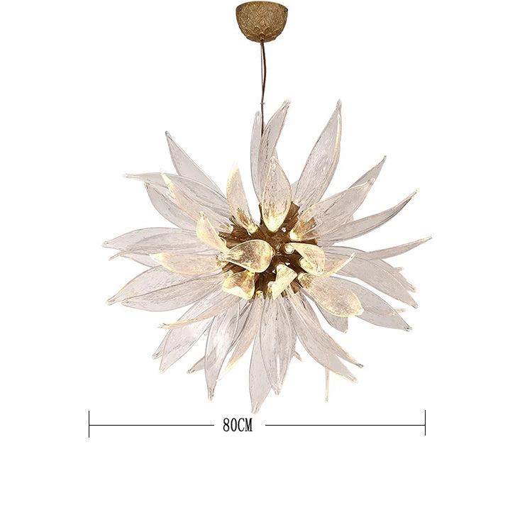 Aurelia Sunflower Glass Chandelier With Copper Body And LED Glow