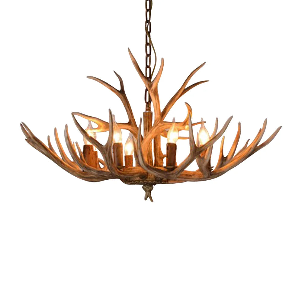 Rustic Glowing Antler Chandelier
