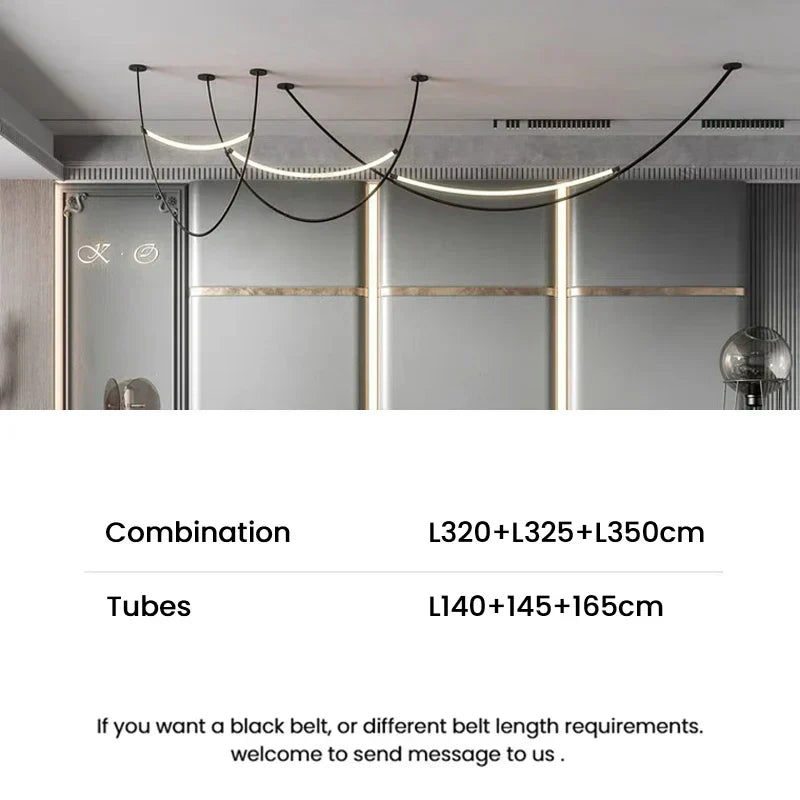 Aurelia Nordic Belt Leather Chandelier in Warm Brown