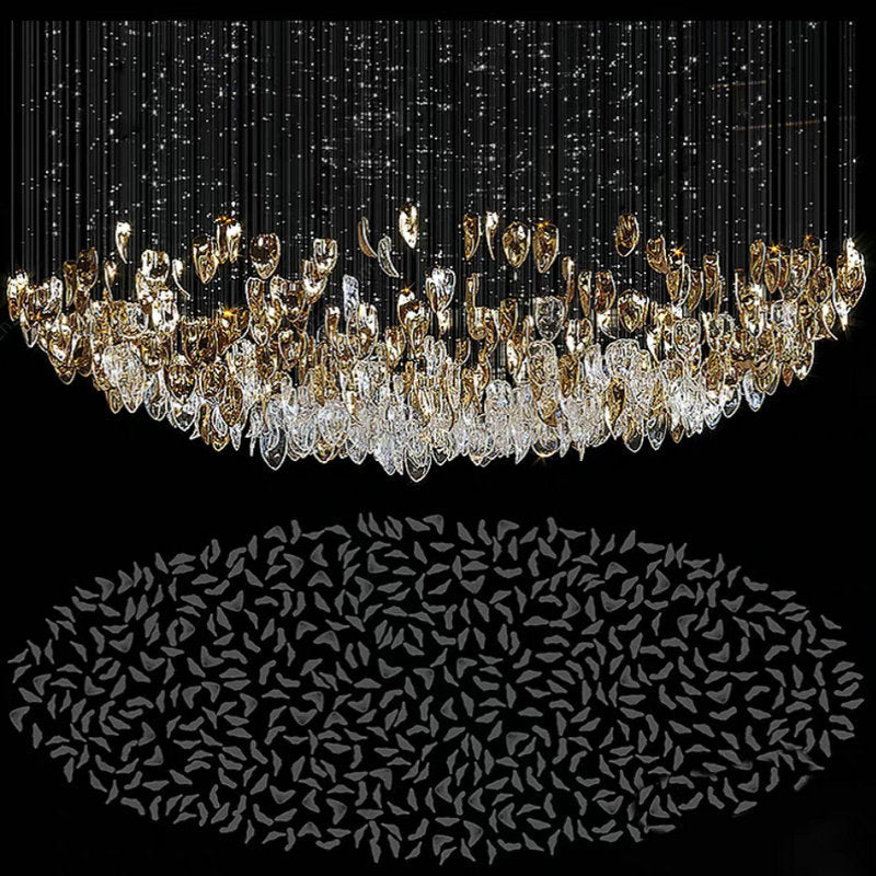 Verdanta Glass Leaves Pendant Light With Soft Golden Glow