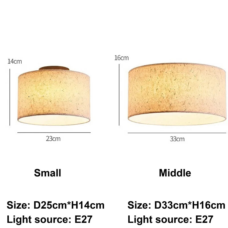 Hikari Rice Paper Ceiling Lamp With Warm Wood Accents Flush Mount