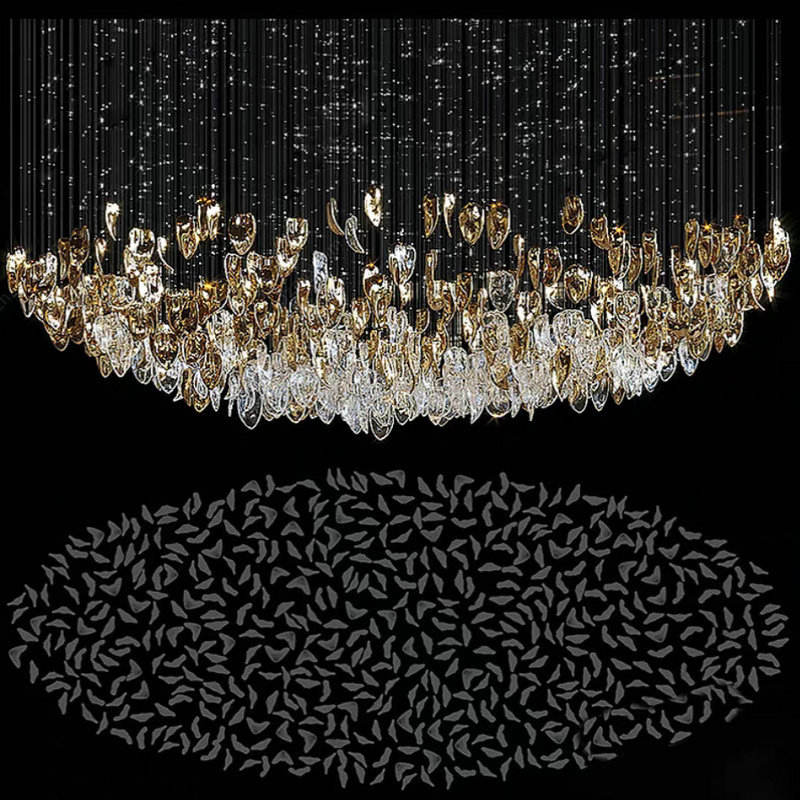 Verdanta Glass Leaves Pendant Light With Soft Golden Glow