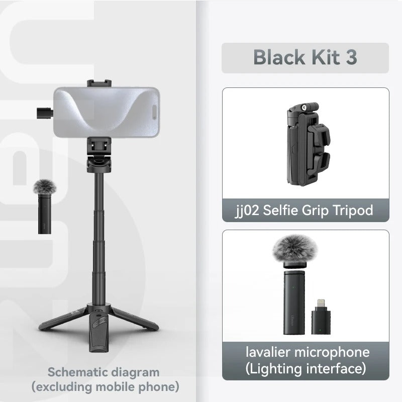 Bluetooth selfie tyč s tripodem – 4-sekční roztažitelná otočná rukojeť pro stabilní snímky