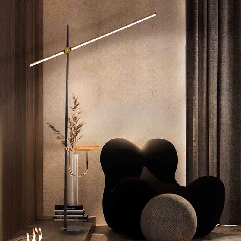 Nordell Linear Floor Lamp With Side Table Premium Scandinavian Minimalist Style