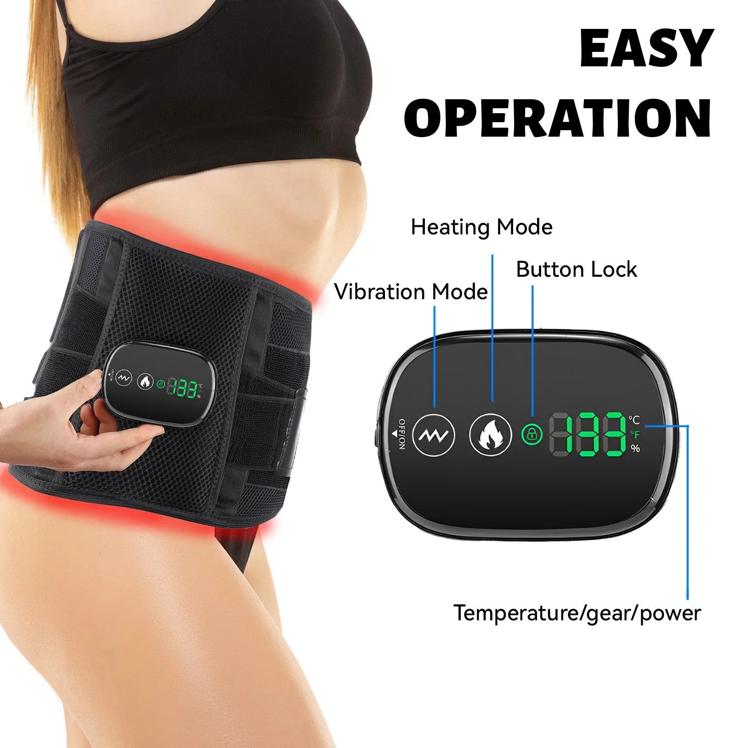 Red Light Therapy Heating Massage Waist Belt
