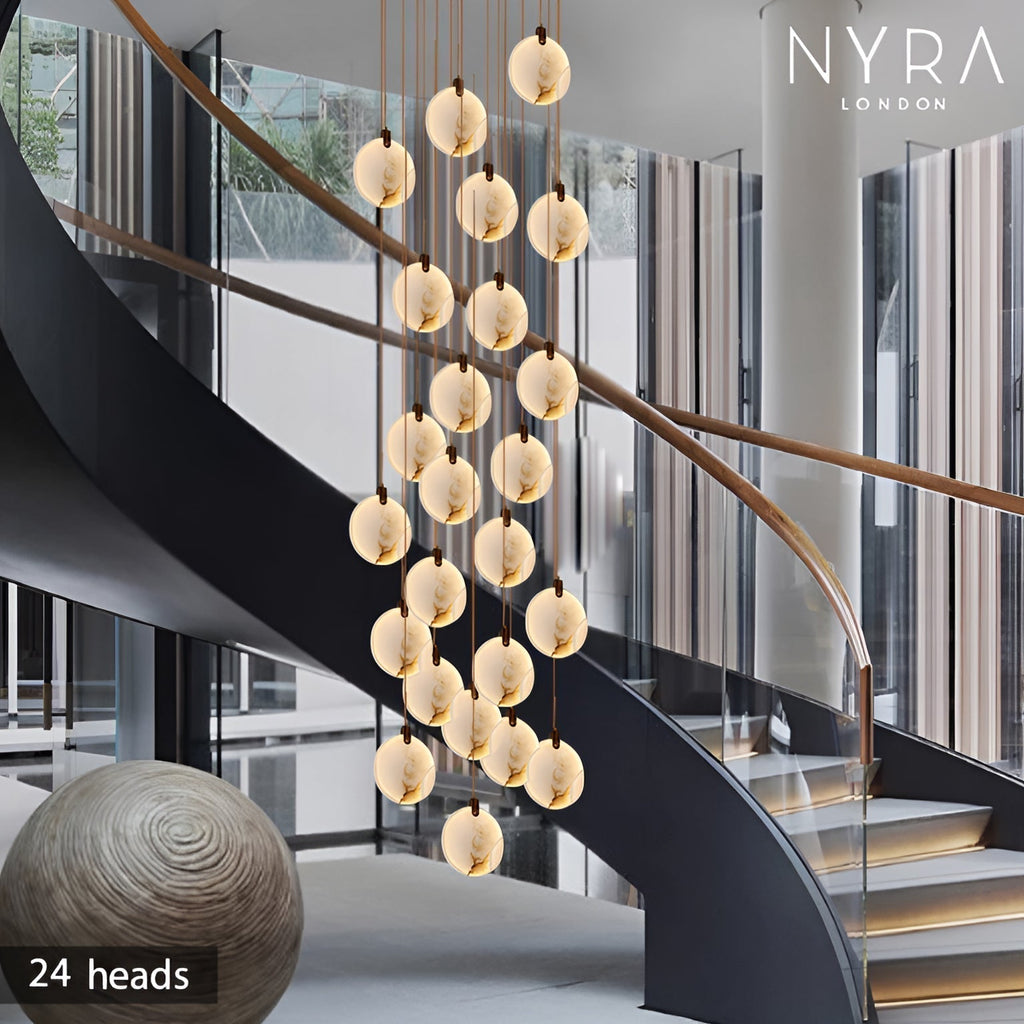 Liora Marble Crystal LED Pendant Lights For Warm Ambience