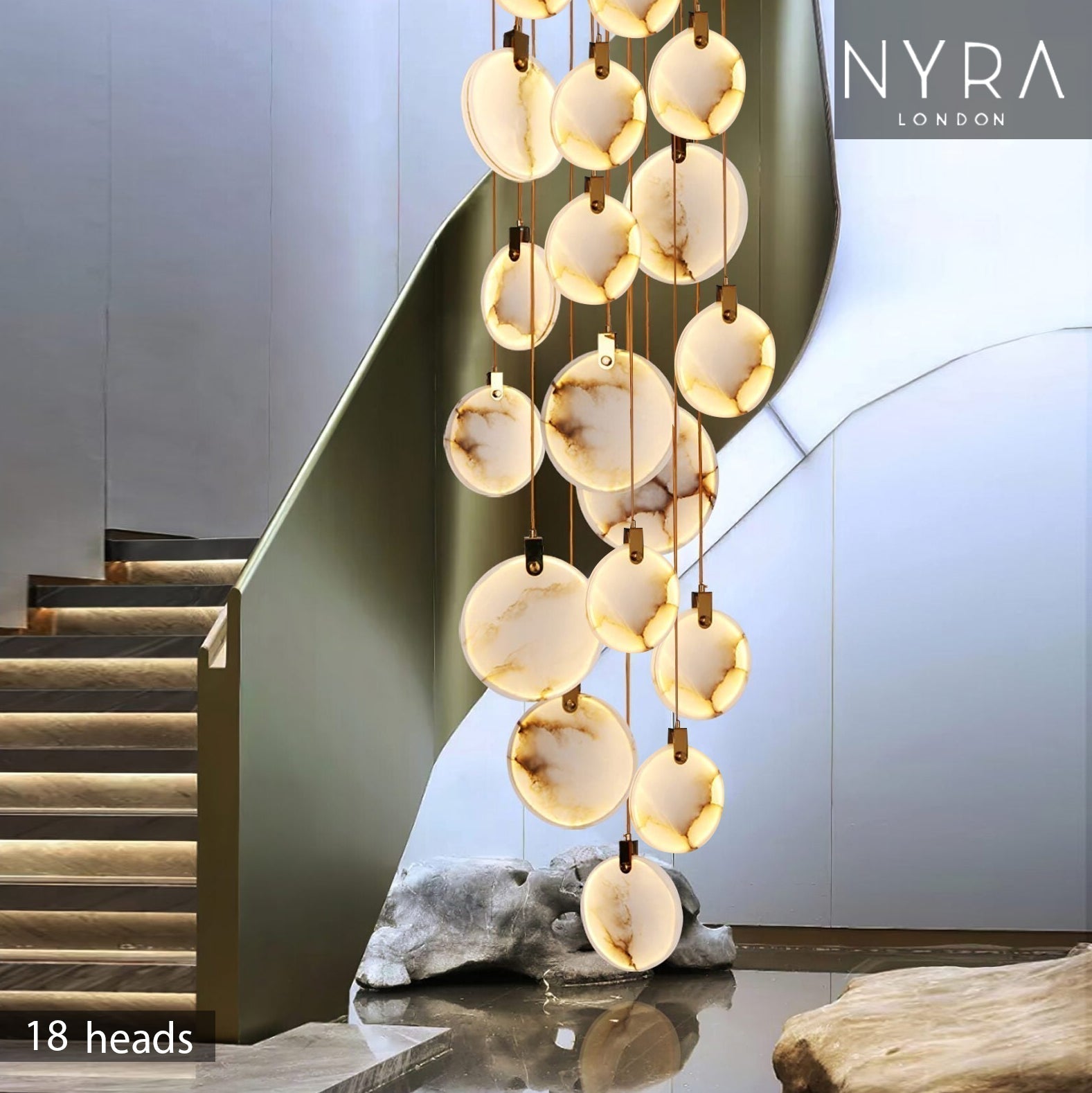 Liora Marble Crystal LED Pendant Lights For Warm Ambience