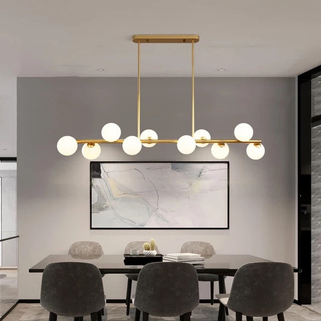 NovaLume Pendant Lamp Modern Aluminum and Iron Fixture with Frosted Glass