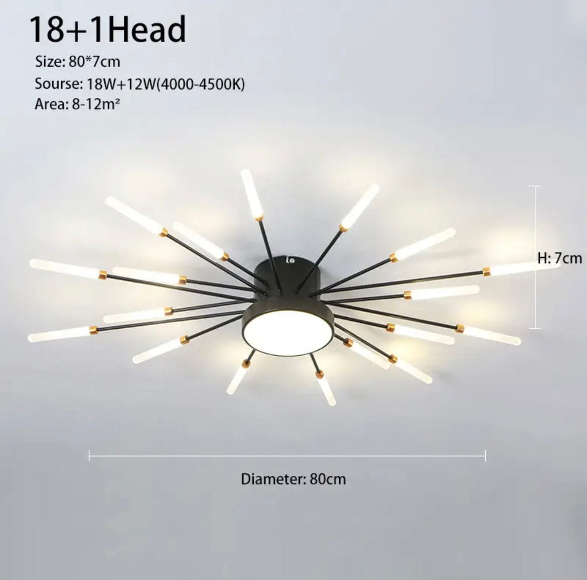 Lyra Wand-Style Chandelier Sculptural Centerpiece Lighting