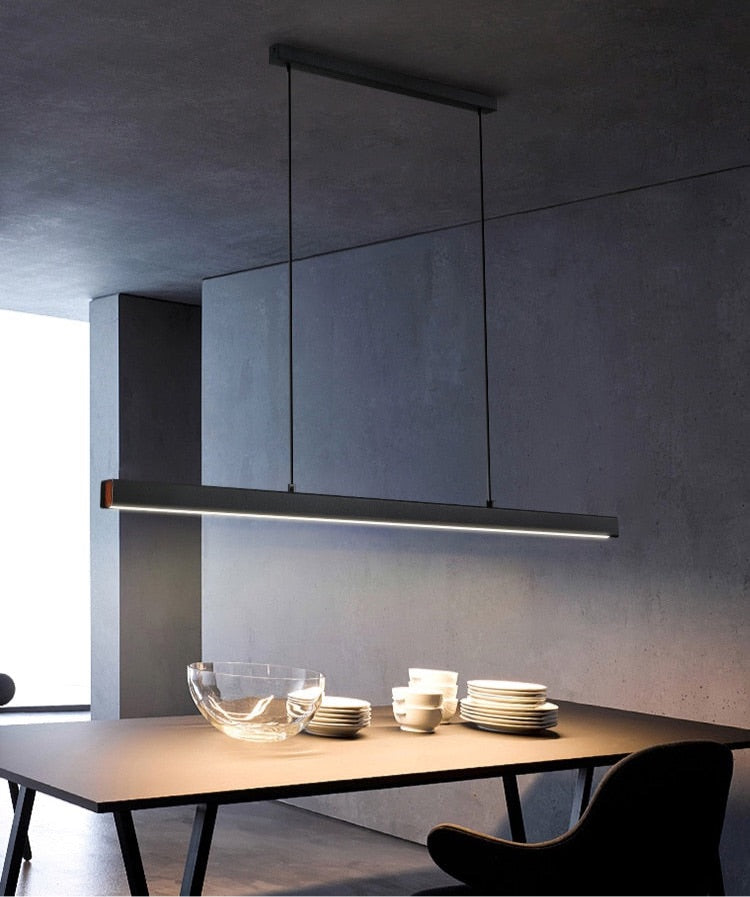 Novara Linear Bar Lamp Nordic Minimalist Aluminum Fixture In Nickel Finish