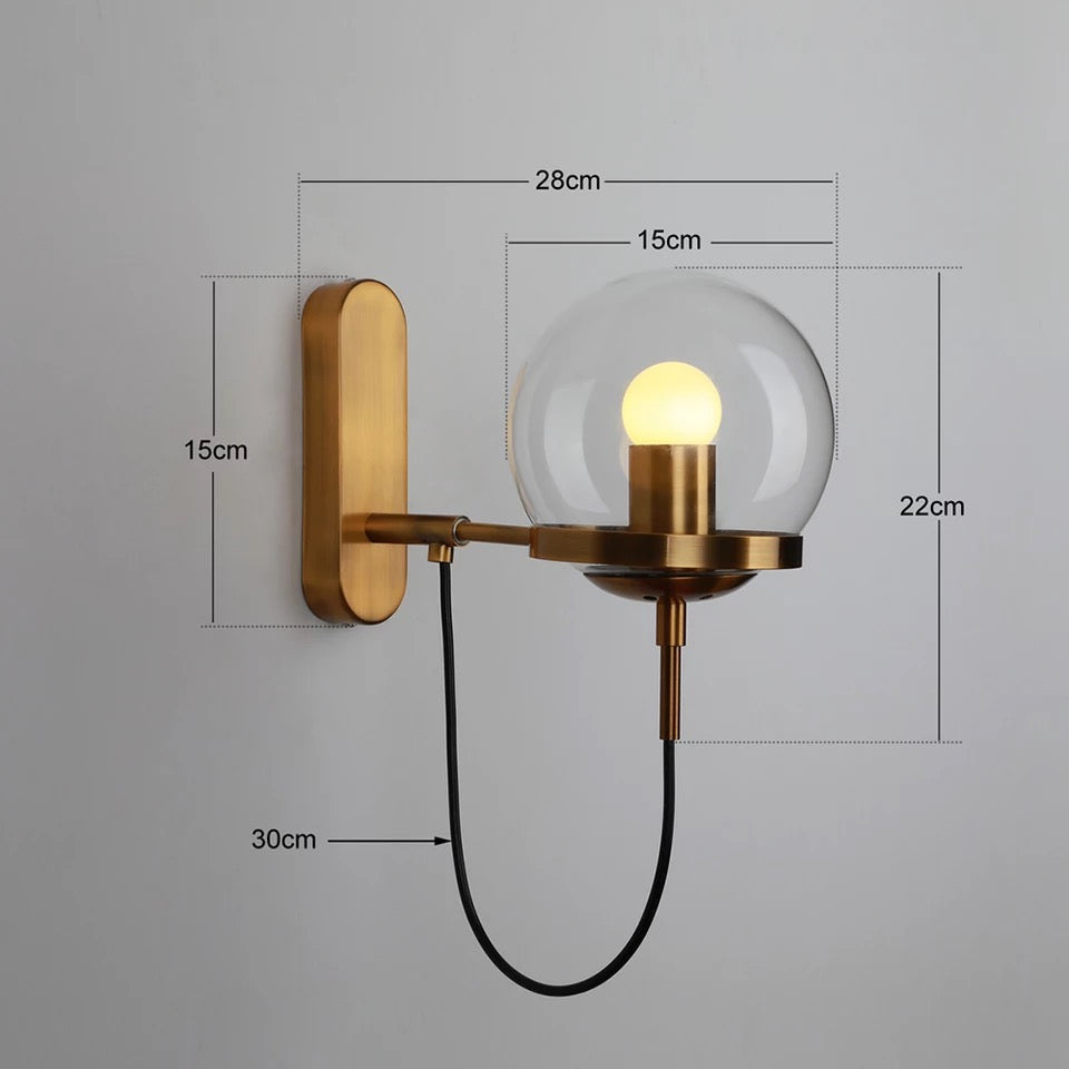Orion Orb Wall Light Modern Iron Sphere In Two Finishes Easy Install