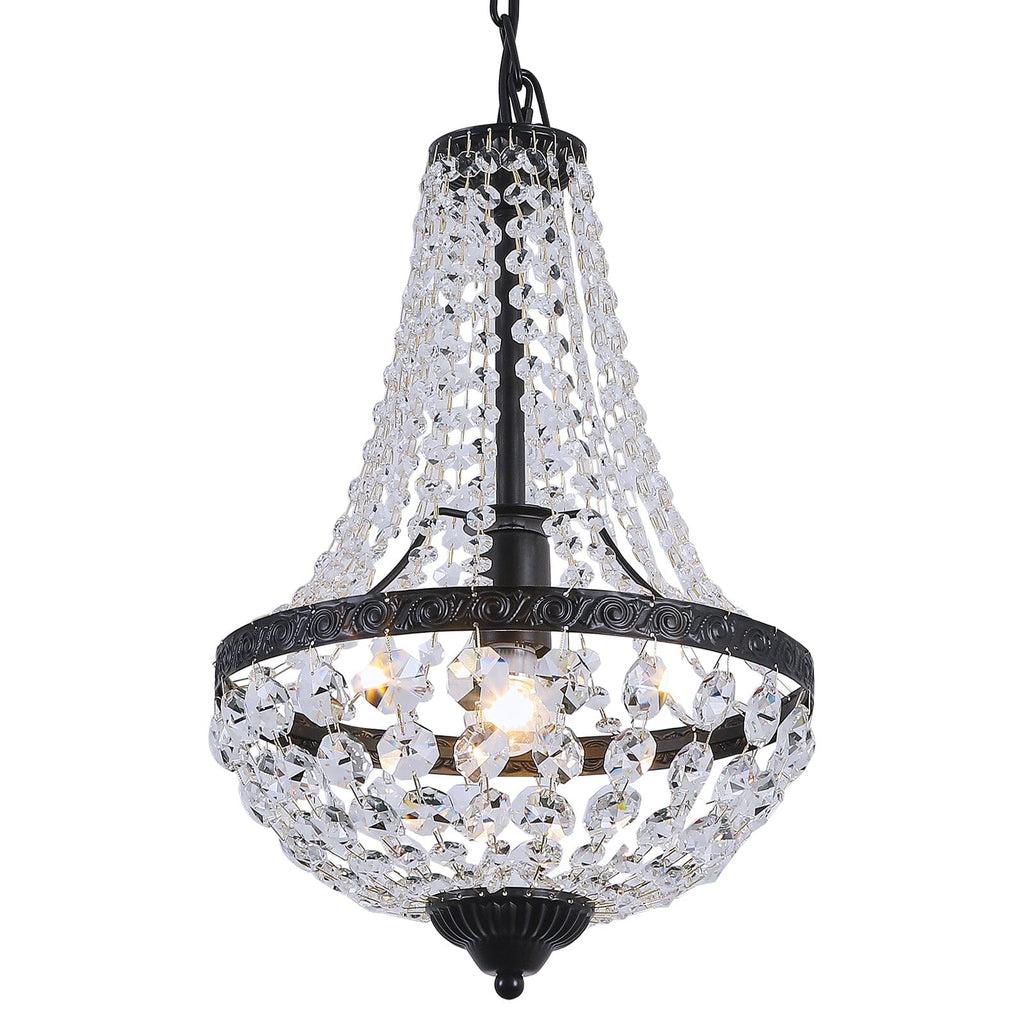 Lyrae Handmade Premium Crystal Chandelier With Matte Black Metalwork