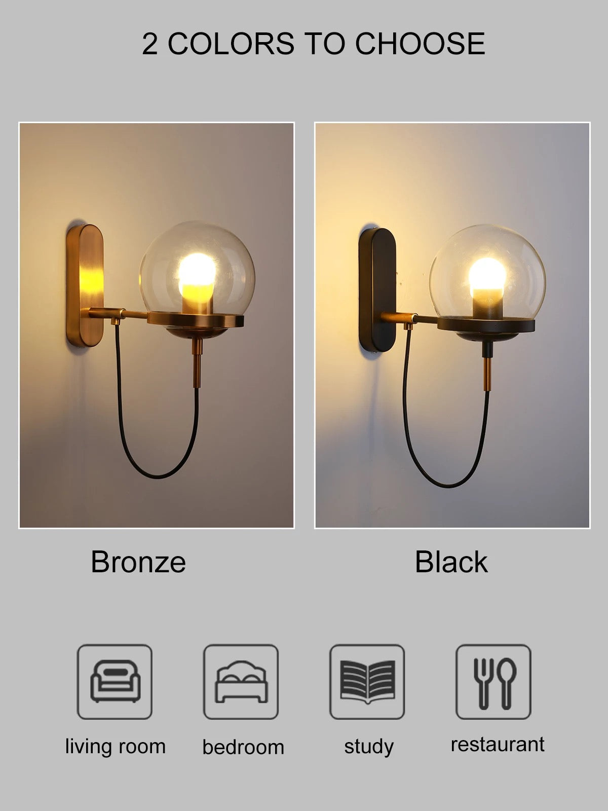 Orion Orb Wall Light Modern Iron Sphere In Two Finishes Easy Install