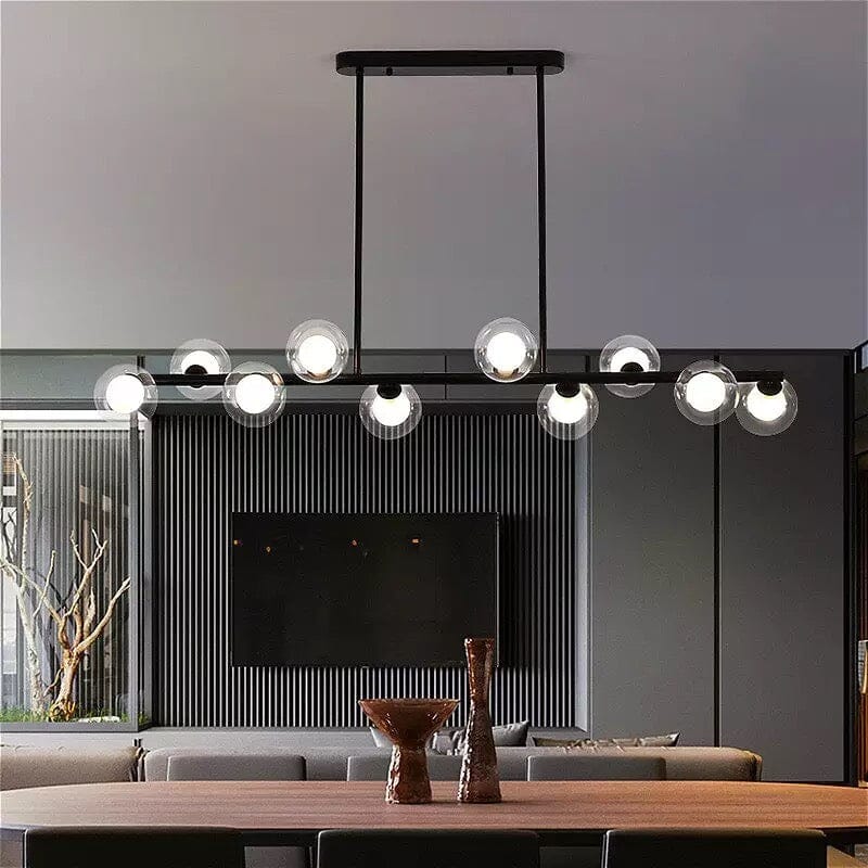 NovaLume Pendant Lamp Modern Aluminum and Iron Fixture with Frosted Glass