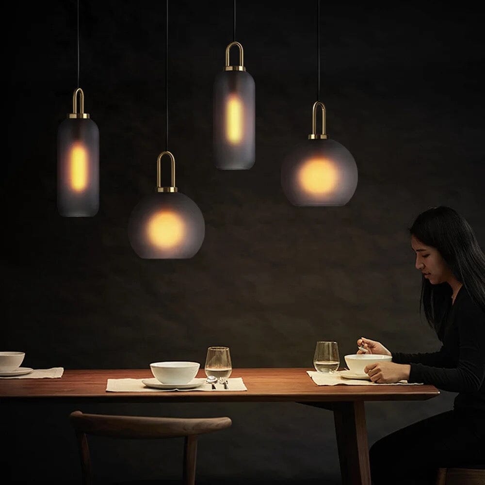 Aeris Cylindrical Glass Pendant Lights for Warm Ambience and Even Lighting