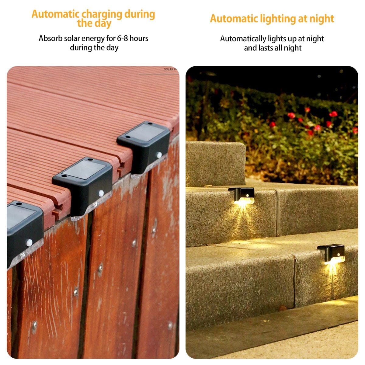 NovaLume Solar LED Staircase Lights for Outdoor Steps