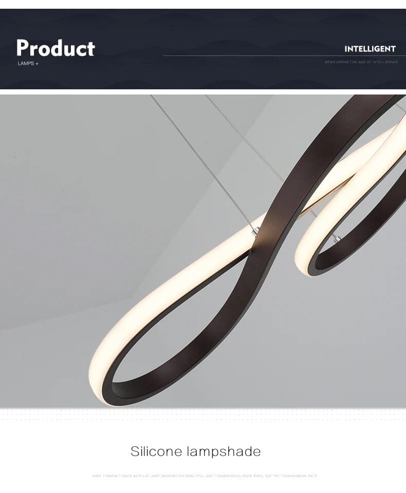 AstraTwirl Spiral Chandelier in Aluminum and Acrylic Lighting Fixture