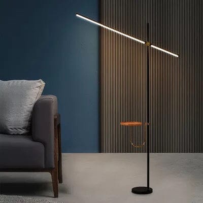 Nordell Linear Floor Lamp With Side Table Premium Scandinavian Minimalist Style