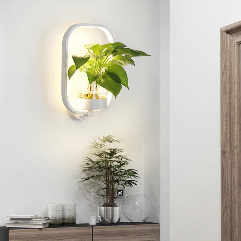 Nordelle | Wall Planter Lamp With Glass Plant Cup And Ambient Glow