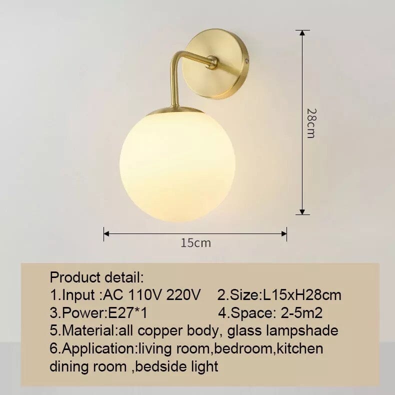 Ball Wall Light by Liora Minimalist Iron Fixture With Warm Glow