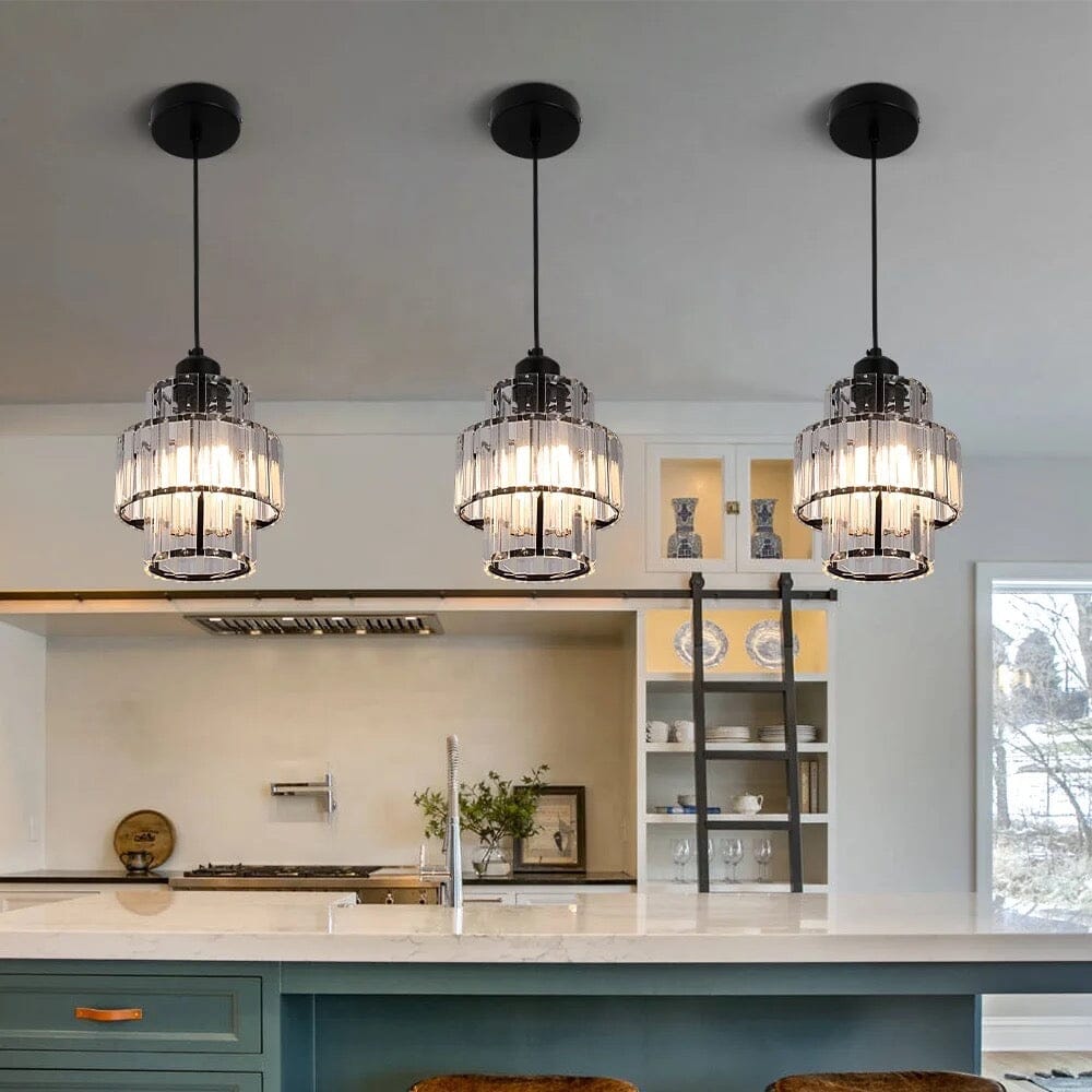 Aurelia Crystal Pendant Lights With Gold Or Black Finish