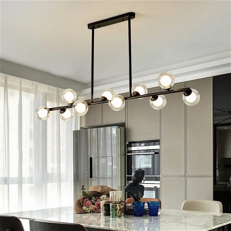 NovaLume Pendant Lamp Modern Aluminum and Iron Fixture with Frosted Glass