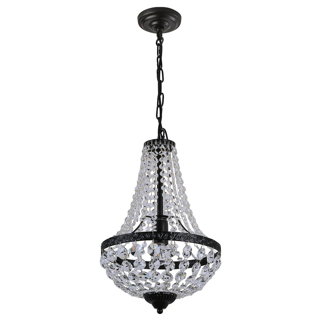 Lyrae Handmade Premium Crystal Chandelier With Matte Black Metalwork