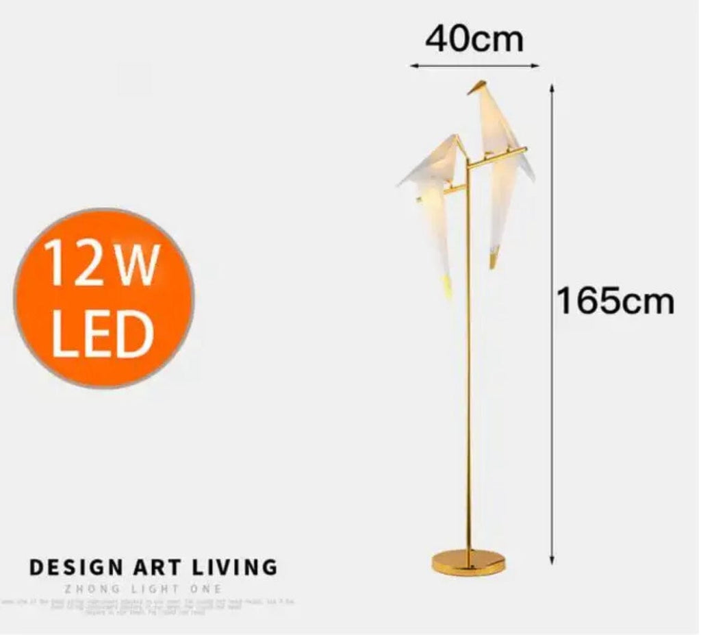 LyraBird Floor Lamp With Scandinavian Acrylic Bird Shade