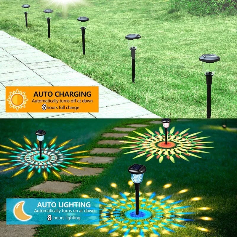 LumaNova Rainbow Solar Garden Lights For Pathway Illumination