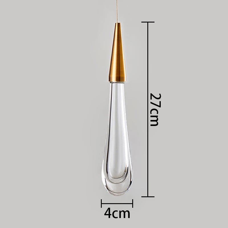 Aurora Golden Droplet Crystal Pendant Lights for Homes and Offices