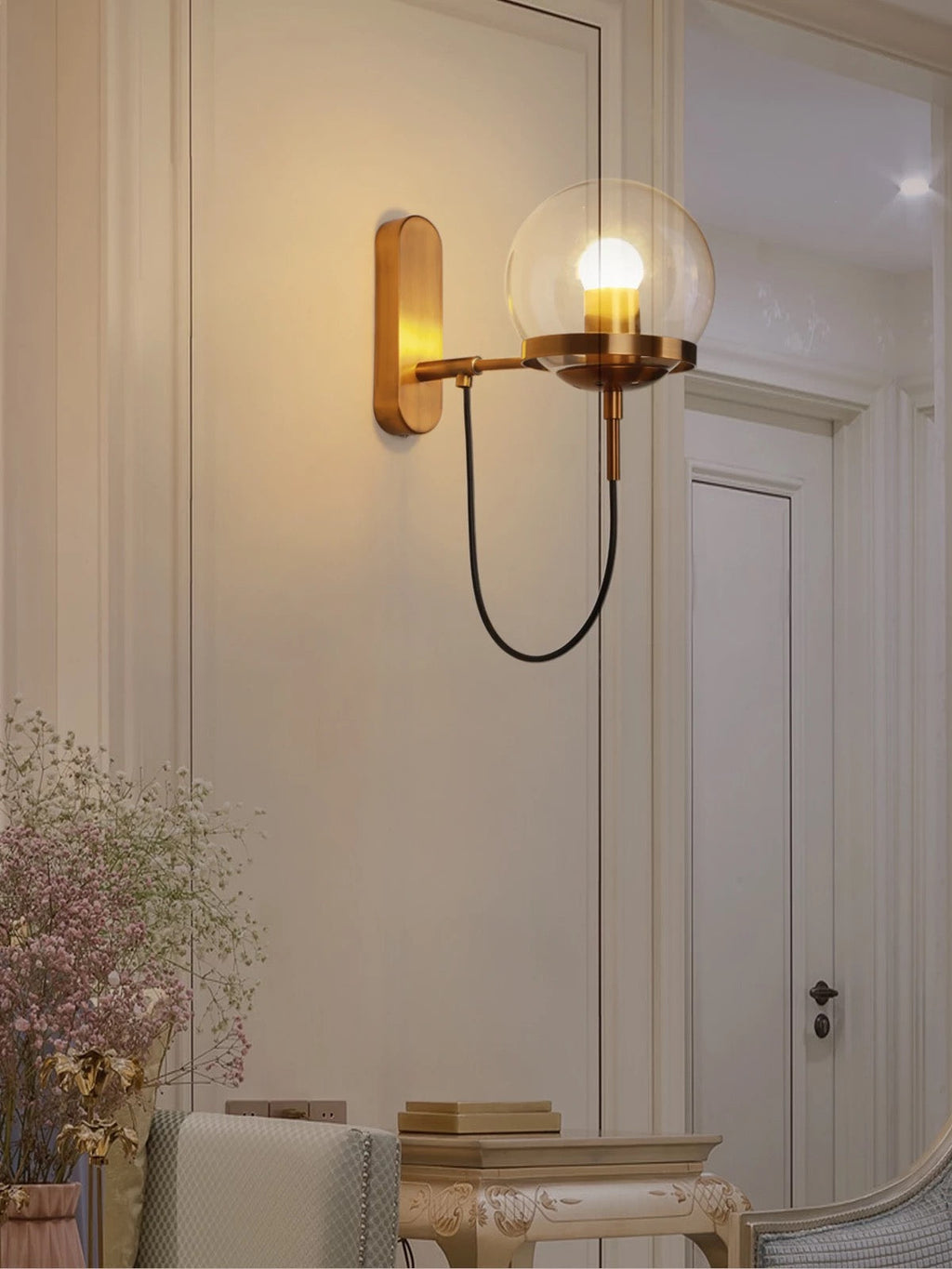 Orion Orb Wall Light Modern Iron Sphere In Two Finishes Easy Install