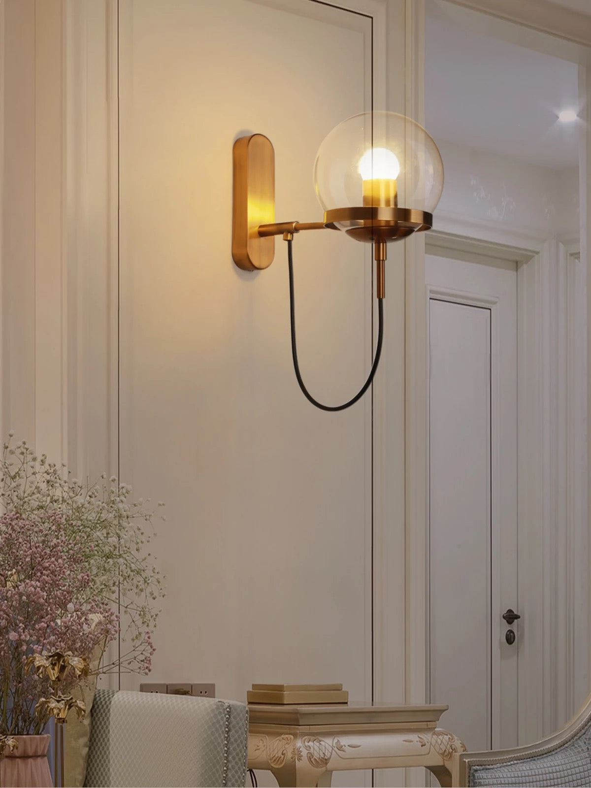 Orion Orb Wall Light Modern Iron Sphere In Two Finishes Easy Install