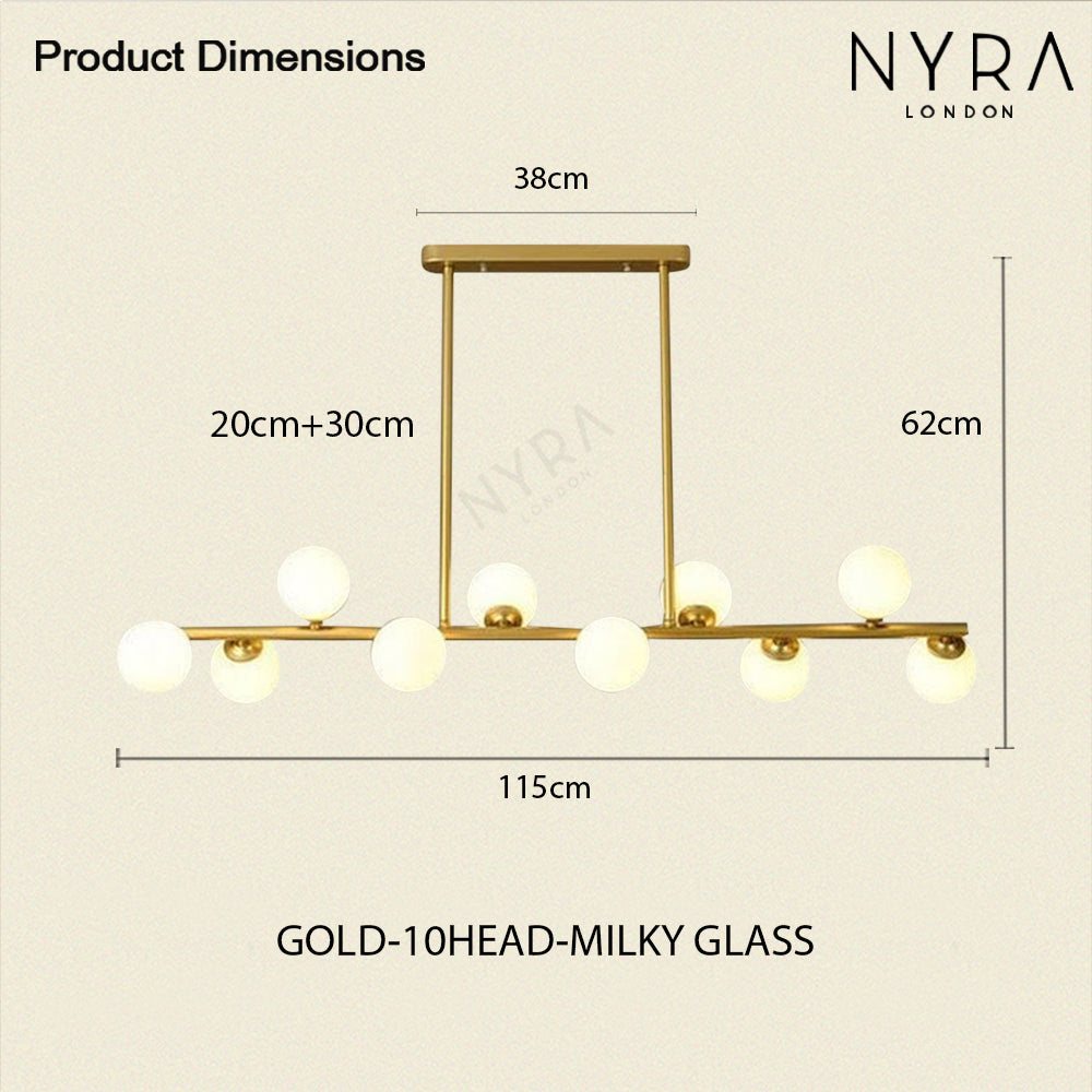 NovaLume Pendant Lamp Modern Aluminum and Iron Fixture with Frosted Glass