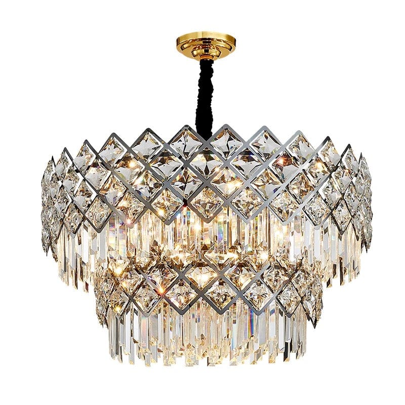 Nymera Crystal Two Tier Chandelier With Chrome Finish