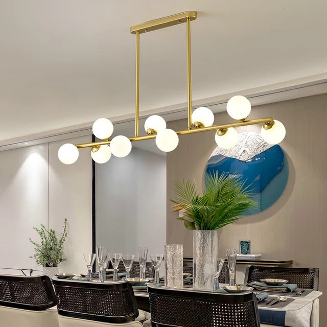 NovaLume Pendant Lamp Modern Aluminum and Iron Fixture with Frosted Glass