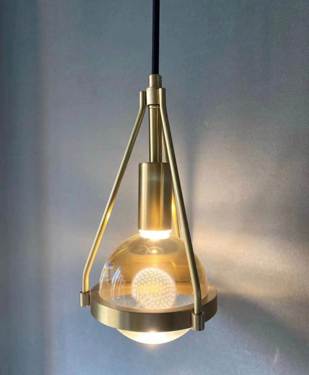 Elara Nordic Gold Pendant Lights With Dandelion Center Glow