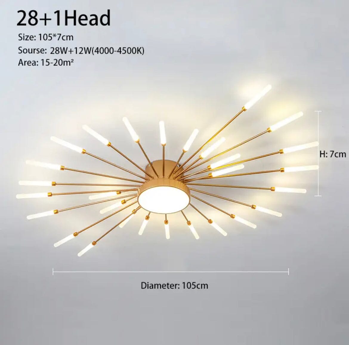 Lyra Wand-Style Chandelier Sculptural Centerpiece Lighting